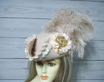 Pirate Hat, Wedding Pirate Hat, Renaissance Hat, Gasparilla Pirate Hat, Halloween Pirate Hat Tricorn 22.5" inside