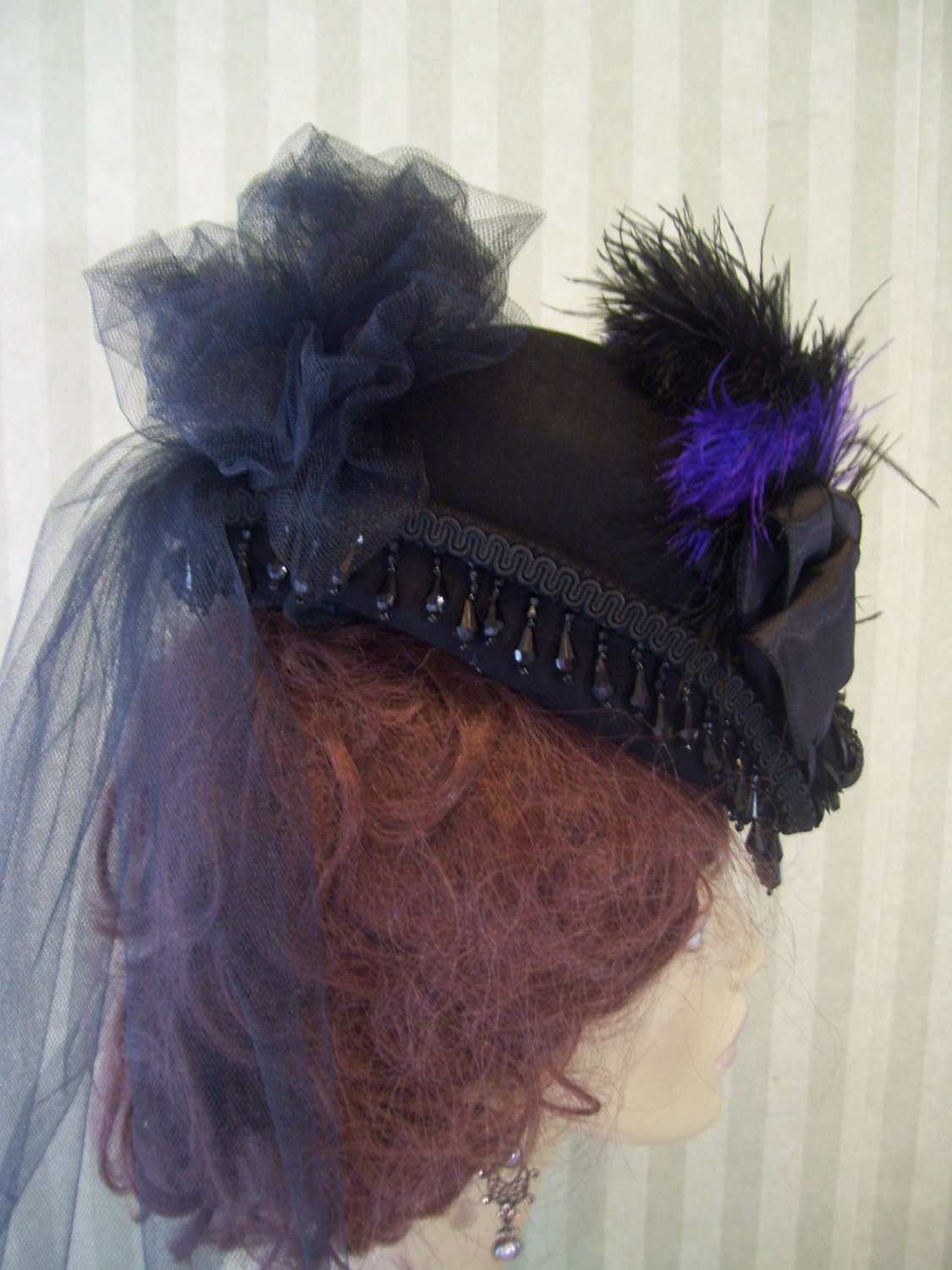 Steampunk Mini riding Hat Victorian Hat 1800s hat Mini Riding Etsy