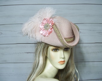 Dusty Pink Pirate Hat, Pink Tricorn Hat, Renaissance Hat, Gasparilla 2026, Halloween Pirate hat, 22.5" inside