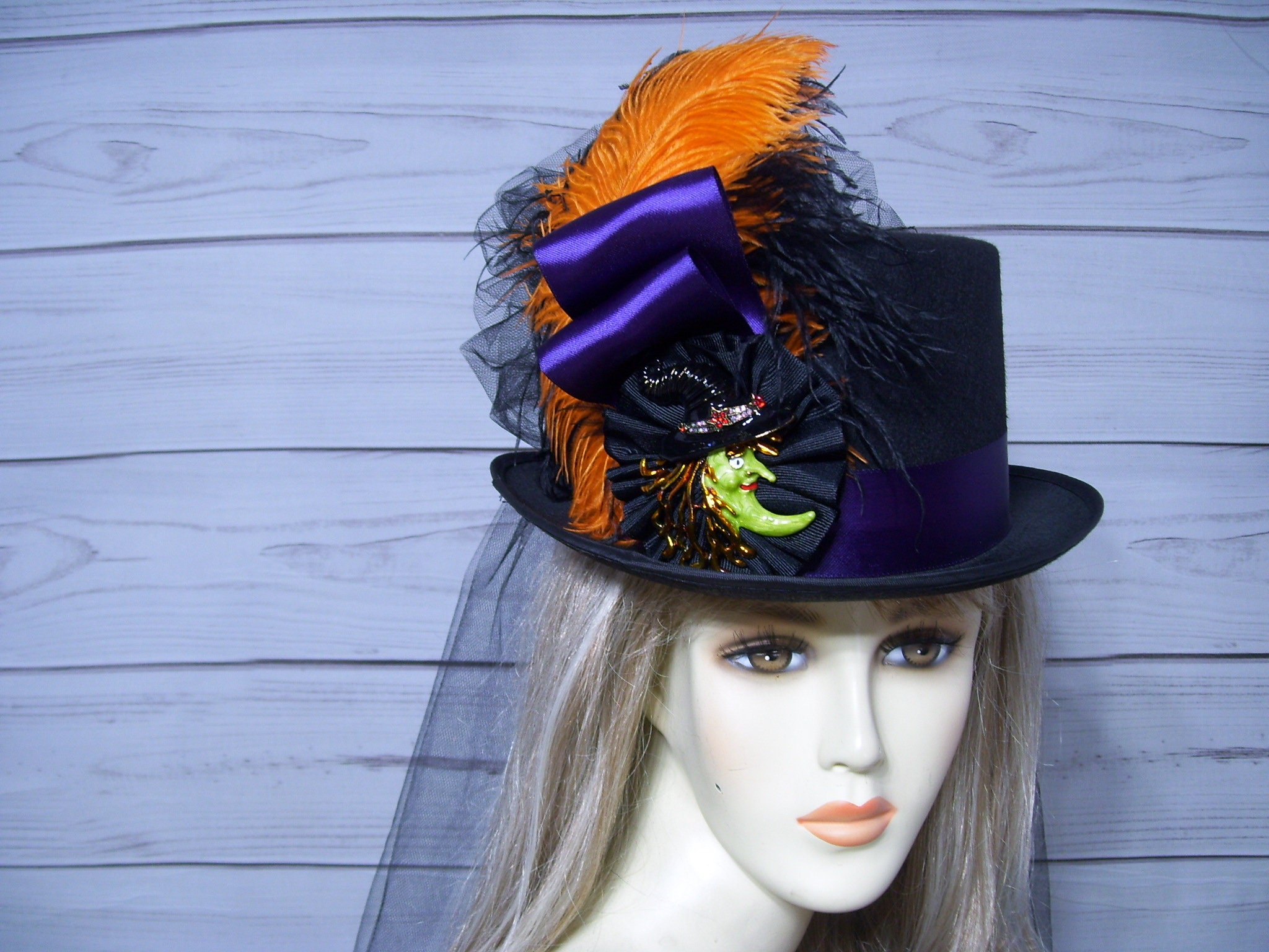 Top Hat, Black Halloween Top Hat Witch Top Hat Womans 