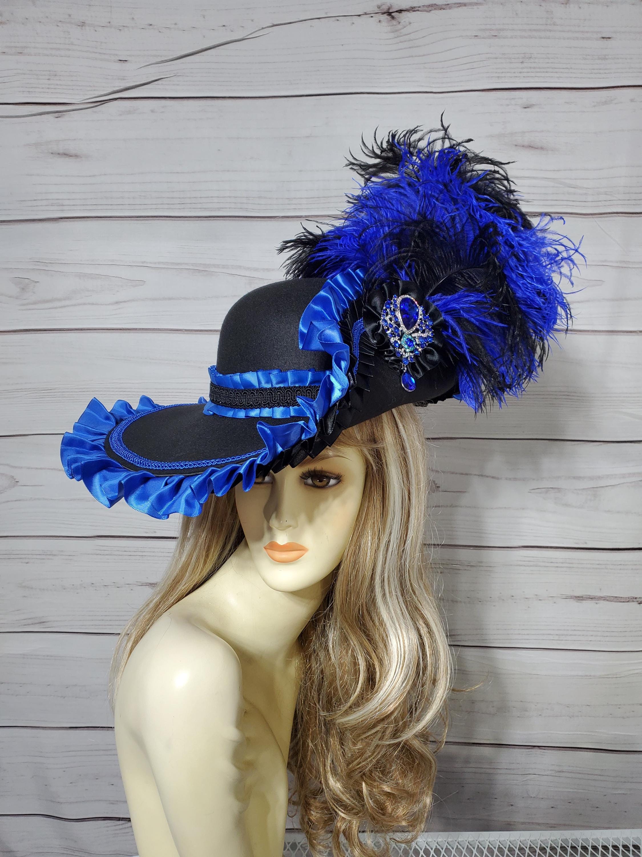 レディパールカンカン帽(黒)PIRATES ハンス Hans 鬼麦 カンカン帽 麦わら帽子 ブラック 男女兼用 57.5cm