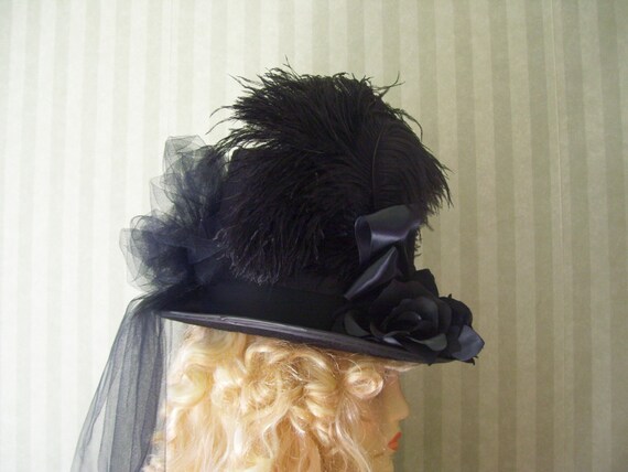 Civil War Halloween Kentucky Derby Hat Black Steampunk Top Hat Victorian Hat