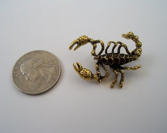 Antique Gold Scorpion Pin Scorpion Brooch, Scorpion Scarf Pin, Scorpion Sweater Pin, SEE VIDEO