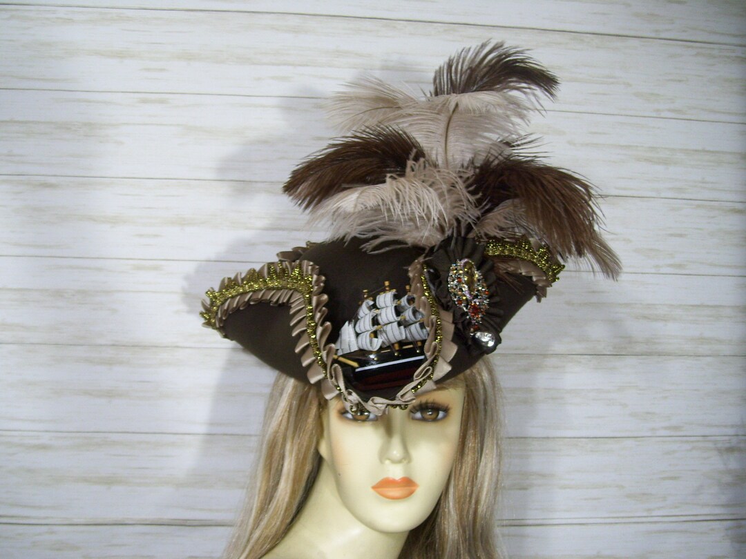 Piratenhut Aus PU-Leder Dreispitz - Für Cosplay, Halloween & Mittelalter-Events