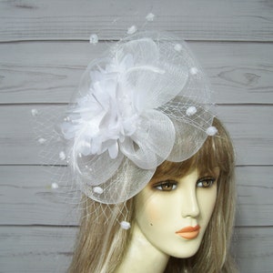 White Fascinator, Wedding Fascinator, Kentucky Derby Fascinator Hat, Garden Party Tea, Others colors Available in my Shop
