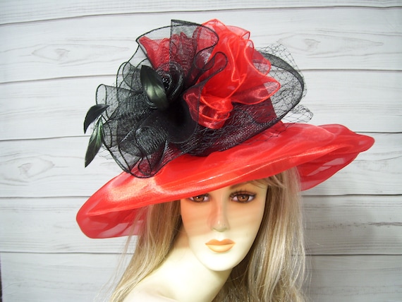 Wide brim hat.  Kentucky Derby.  Preakness hat. Belmont hat. Ivory Straw Wide Brim Hat- Brown Trim of Feathers and  main image 4