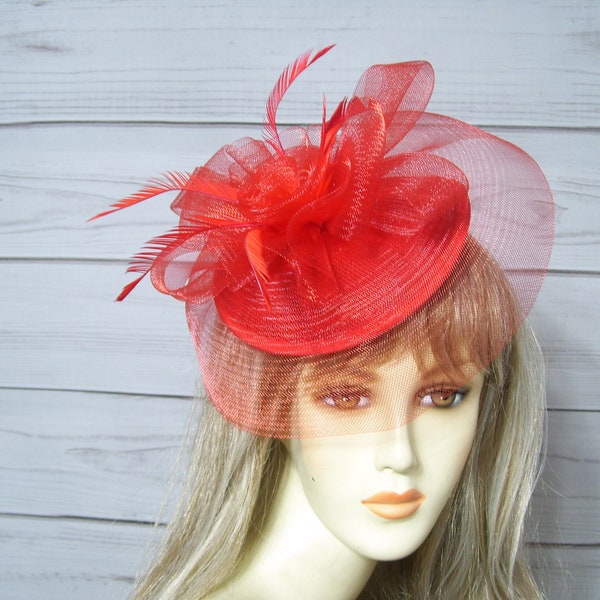 Red Tea Party Hat Etsy