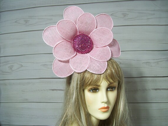 Pink Daisy Flower Headband Kentucky Derby Fascinator Hat  display picture 3