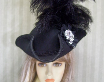 Cappello da pirata nero da donna, cappello da pirata di Halloween, cappello rinascimentale, cappello da pirata Gasparilla, cappello da Jack Sparrow