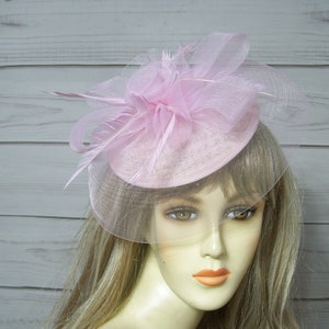 Ladies Pink Fascinator Kentucky Derby Fascinate Hat, Wedding Fascinator, Easter Hat, Mother&#39;s Day Fascinator, Garden Party Tea