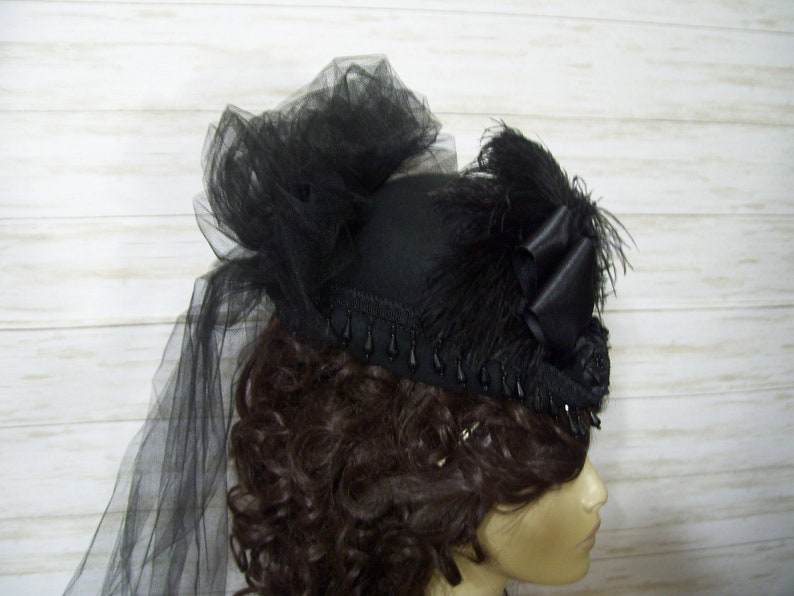 Victorian Mini Riding Hat Black Mini Riding Hat Mourning Etsy
