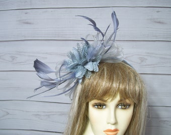Grey Fascinator, Gray Kentucky Derby Fascinator Hat, Wedding Fascinator, Easter Hat, Mothers Day Fascinator, Garden Party Tea