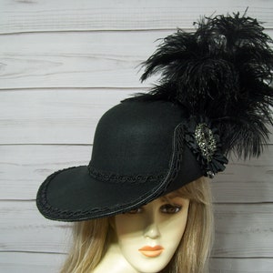 Black Cavalier Hat, Black Pirate Hat, Black Renaissance Hat, 17th Century Black Hat, 3 Musketeer Hat