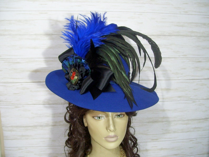 Steampunk Hat Victorian Mini Riding Hat Civil War Hat 1800s style Hat Tea BlAck