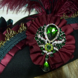 Pirate Hat Black Burgundy Pirate Hat Gasparilla Pirate Hat - Etsy