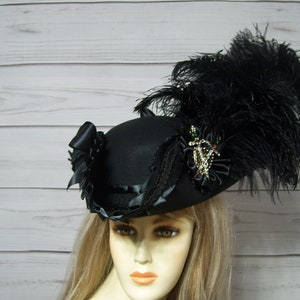 Black Pirate Hat, Black Tricorn Hat, Sword Renaissance Hat, Halloween Pirate Hat, Gasparilla Pirate Hat, Steampunk Hat, Jack Sparrow Hat