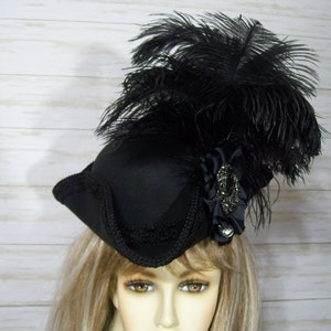 Cappello da pirata MINI Tricorno nero Cappello da pirata Mini Maria Antonietta Cappello Gasparilla, Cappello da pirata rinascimentale Cappello da pirata Mini Tricorno Vittoriano Cappello in stile 1800