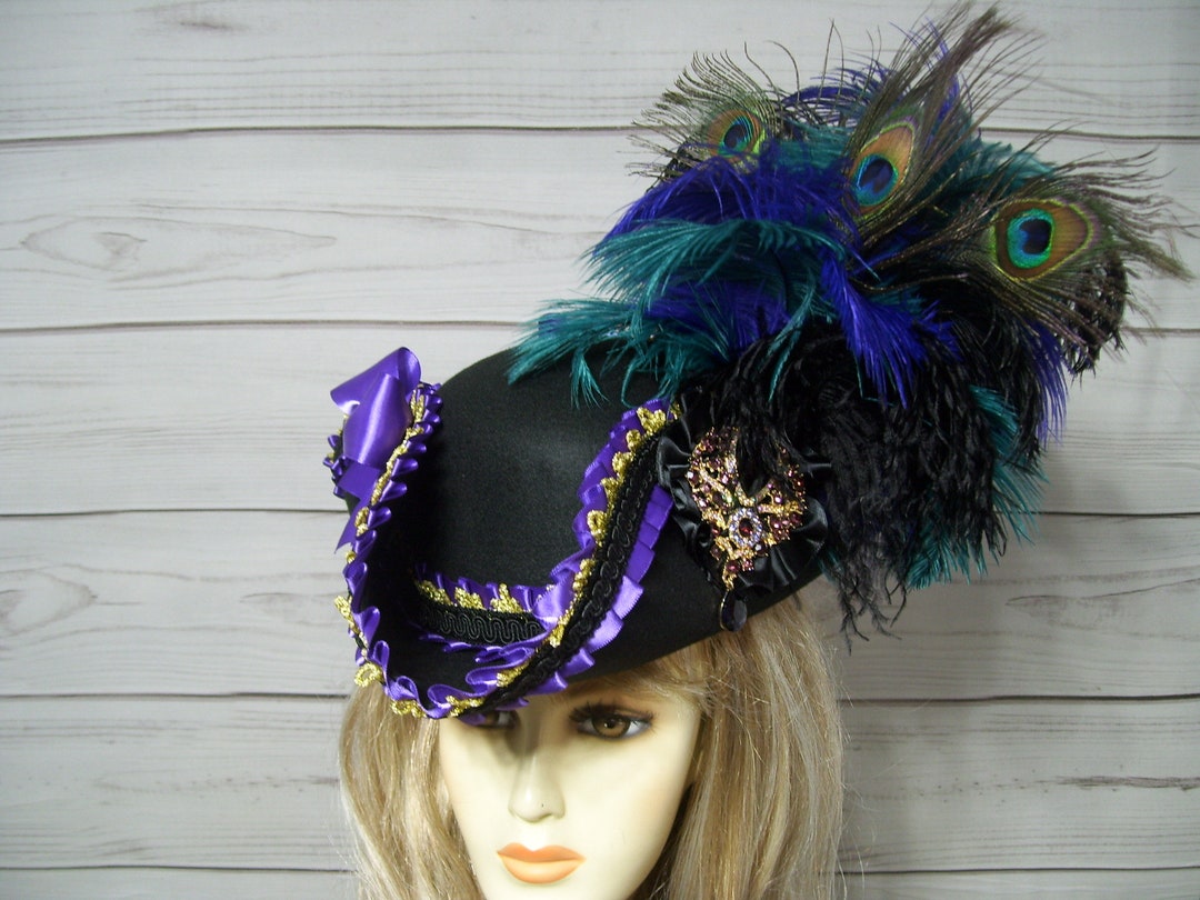 高価値 Ladies Pirate Hat, Black and Purple Pirate Hat, Black 帽子