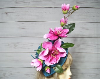 Pink Flower Fascinator, Kentucky Derby Fascinator Hat, Tea Party Hat, Wedding Fascinate, Ascot Hatinator, Belmont, Car Shows, USA