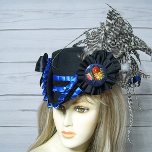 Ladies Tricorn Hat, Black Renaissance Pirate Hat, Bridgerton Tricorn Hat, Marie Antoinette Tricorn Hat, 1800s Style Hat, Halloween
