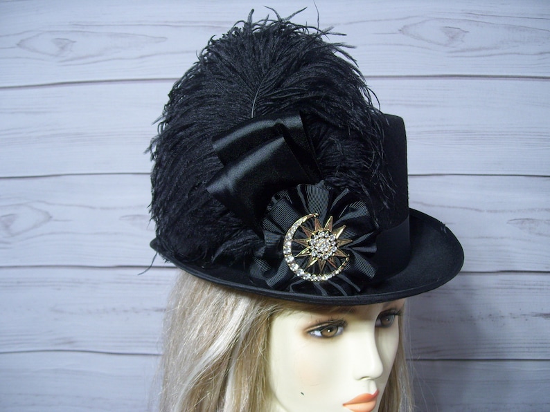 Stevie Nicks Inspired Black Top Hat Kentucky Derby Top Hat Etsy