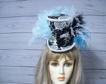 Mini Top Hat with Horse Kentucky Derby Mini Top Hat, Tea Party Fascinator, Belmont Royal Ascot Mini Top Hat, Equestrian Hat, USA Seller