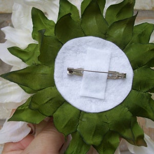 Ivory Sunflower Hat Pin, Large Sunflower Brooch, Sunflower Pin, Tea Party Sunflower Pin image 5