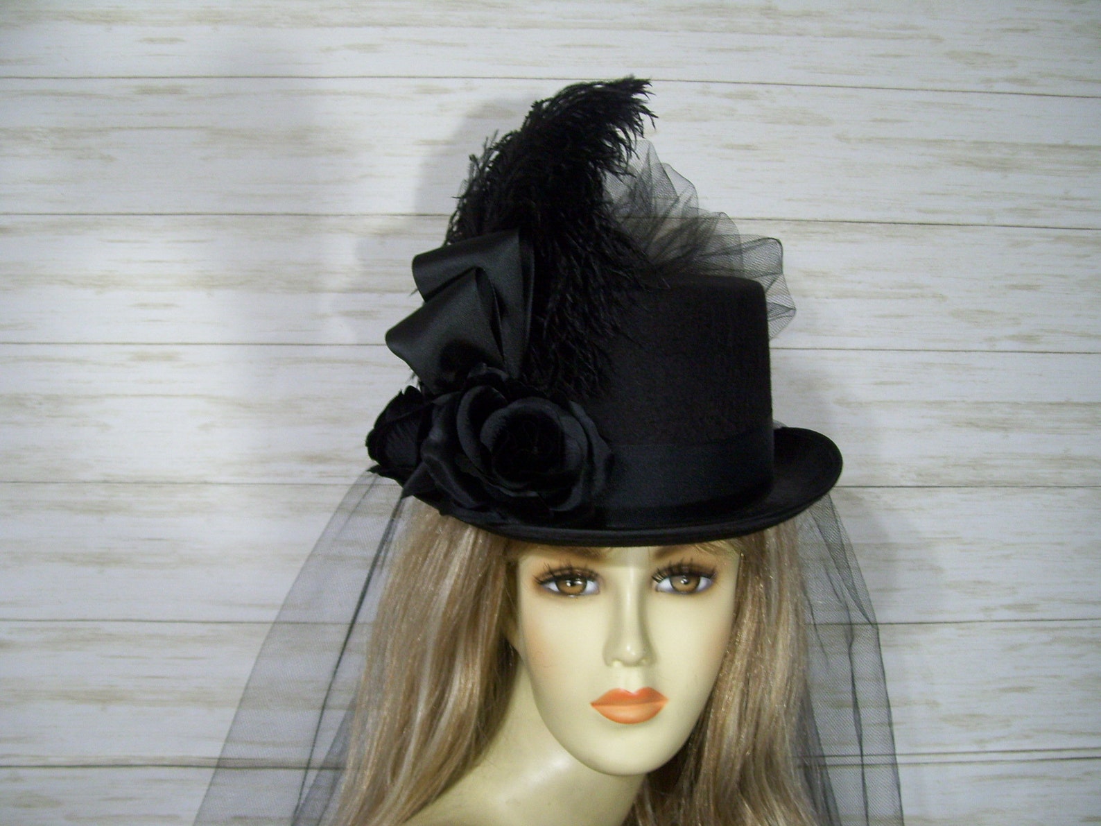 Black Top Hat Halloween Top Hat Steampunk Top Hat Victorian Etsy