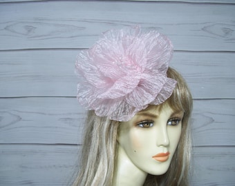 18 cm rosa blomfascinator, blomnål, Kentucky Derby fascinatorhatt, blomfascinator, te-brudhatt, bröllopsblombrosch, mors dag