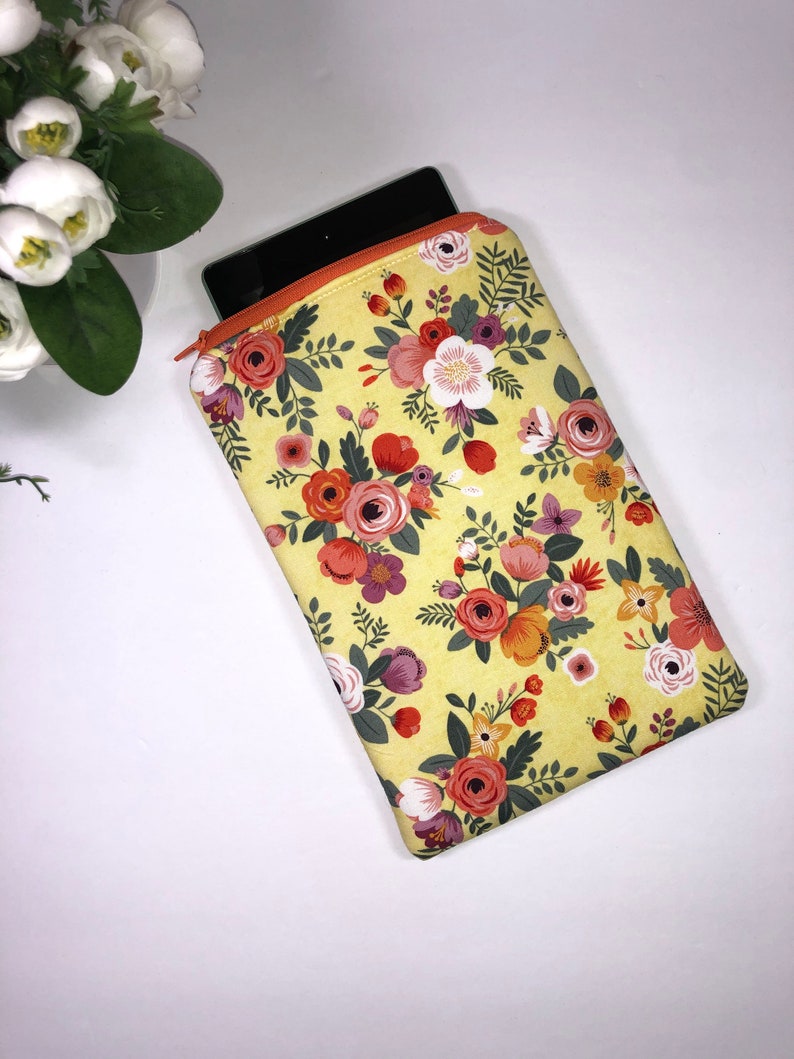 Yellow Floral Kindle Fire 7 Cover Kindle Pouch Kindle Case Etsy