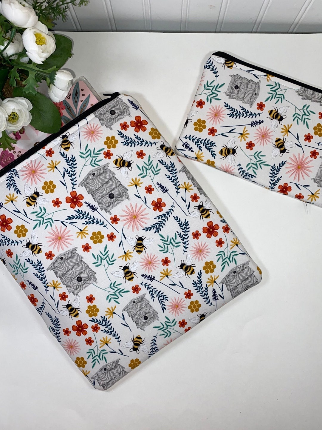 Planner Pouch Padded and Zipper Pouch Set, Planner Cover, Classic Happy