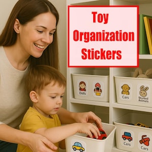 Toy Organization Stickers for Kids | Montessori-Inspired Tidy-Up Labels | Toddler Shelf Decals for Clean-Up Routine