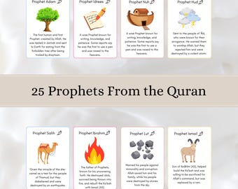 Prophets of Islam Flashcards: Islamic Learning for Kids (Digital Download