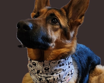 DOG neck gaiter Pet tubular scarf -  stretch Tube - reflective- 7 color styles 2 sizes