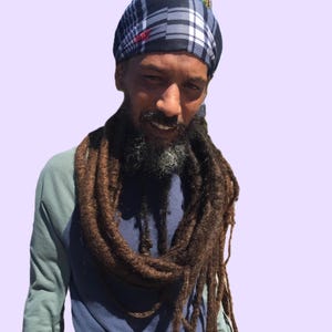 Dreadlocks LOXSOX exclusive selection of strech turban headwear. BLACK Scotch is one of those styles found only at SeaHeartShop.