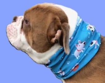 DOG neck gaiter Pet tubular scarf -  stretch Tube - reflective- 7 color styles 2 sizes