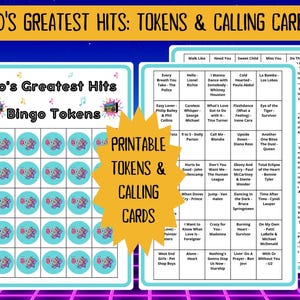 80 80s Greatest Hits Music Bingo cards - music bingo - 80s music - team building games - incl Spotify playlist - family reunion bingo - sing-a-long - songs of the decade - boom box - party game - bingo game - bar games - bar bingo - pub crawl bingo