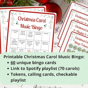 Christmas Carol Music - 60 Bingo Karten - Weihnachtslieder Musik Bingo - Weihnachten Familienspiele - xmas Kindle Playlist - Weihnachten im Juli