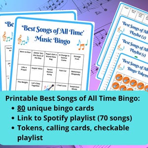 Golden Oldies Music Bingo: 80 cartelle del bingo musicale con playlist Spotify, gettoni e biglietti da visita