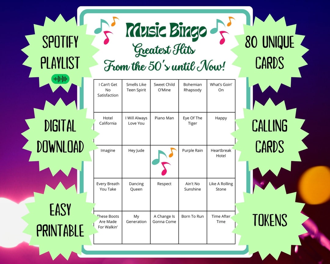 80 Greatest Hits Music Bingo Cards Music Bingo 50 s 60 s 70 s 80 s 90 s 80-greatest-hits-music-bingo-cards-music-bingo-50-s-60-s-70-s-80-s-90-s