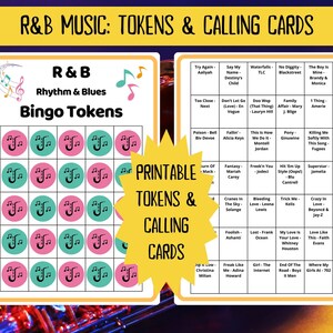 80 RnB Music Bingo cards - Rhythm and Blues - music games - team building game - class reunion bingo - family reunion bingo - Spotify playlist - RnB Soul Pop Songs - RnB bingo - pub crawl bingo - bar bingo - RnB songs bingo - soul music - printable