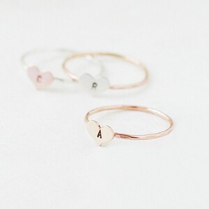 personalized heart ring. initial ring. best friends ring. SILVER, GOLD, ROSE custom initial jewelry. gift for her. minimalist ring. letter