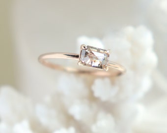 Salt & Pepper natural diamond engagement | wedding ring. Unique, custom, bespoke one-of-a-kind SOLID 14K GOLD luxury ring for her.