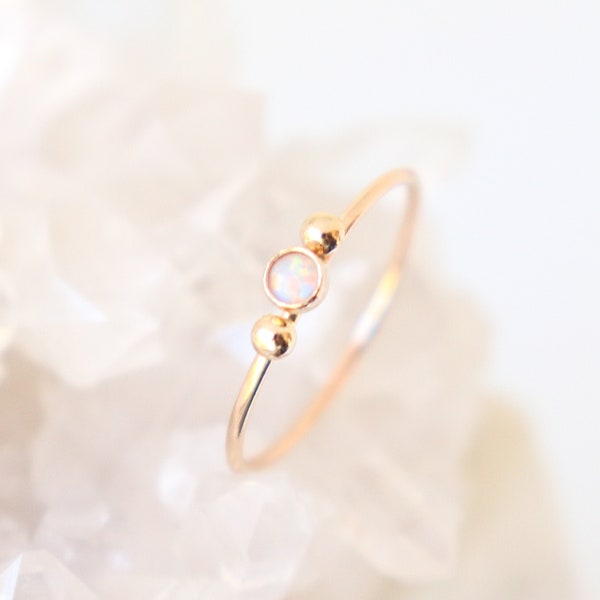 SOLID 14k gold ring. wedding ring. engagement ring. cz diamond. birthstone ring. ONE delicate stackable birthstone ring. mothers ring.