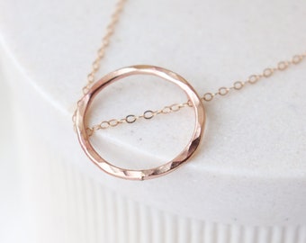 personalized circle name or word necklace. unity disk necklace for Mother's Day or bridesmaid gift. gold filled, sterling silver, rose fill