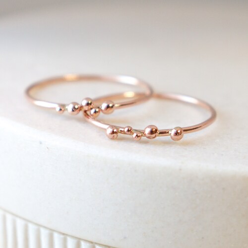 Mother's Ring. Stackable Ball Droplet Ring. ONE Stacking - Etsy