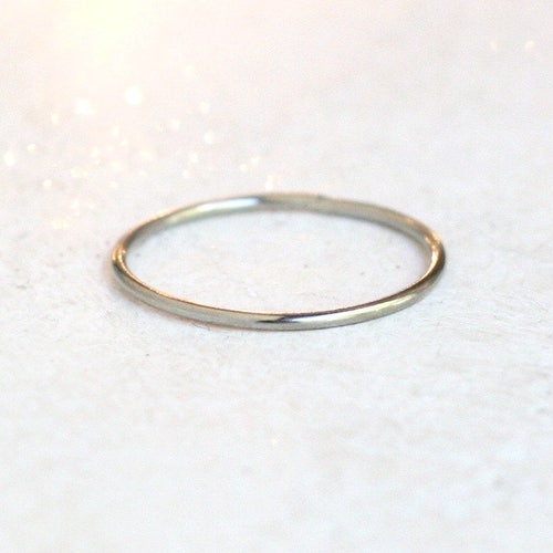 1mm Solid 22ct Yellow Gold Slim Round Wedding Band or Skinny Stacking Ring 