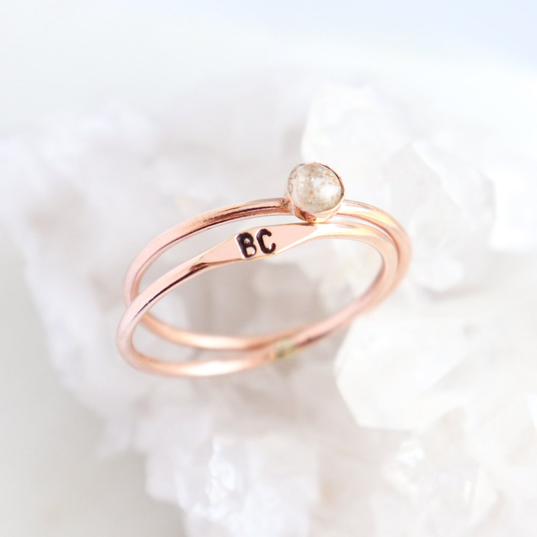 Cremains SET Memorial Ashes Ring. Gold Filled, 14k Solid Gold. Custom ...