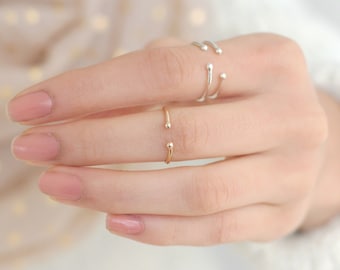 stacking ring. rose or yellow GOLD or sterling SILVER knuckle ring. midi ring. ONE dainty stacking ring. knuckle ring. mid ring. cuff ring.