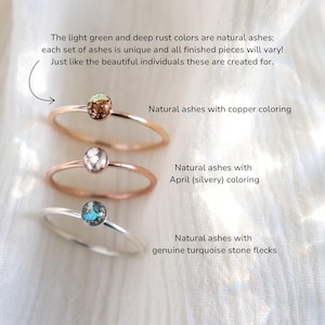 cremains memorial ring. PET ashes only. gold filled, 14k solid gold. custom remembrance keepsake gift for loved one, family member, 4mm image 3